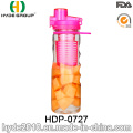 Heißer Verkauf Umweltfreundliche Kunststoff Saft Infuser Wasserflasche, BPA FREI Tritan Fruit Infuser Wasserflasche (HDP-0727)